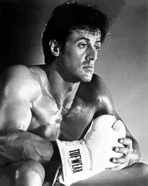 Black And White Rocky Balboa paint by number