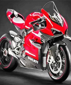 Black Red Ducati paint by number