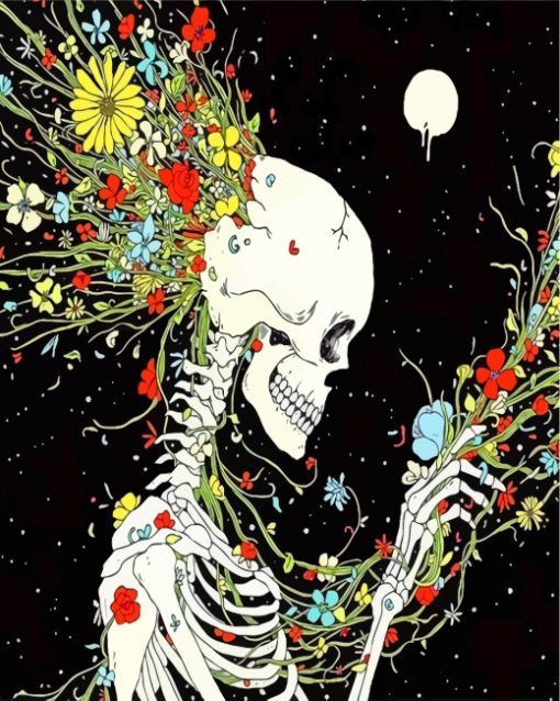 Blooming Skeleton paint by numbers