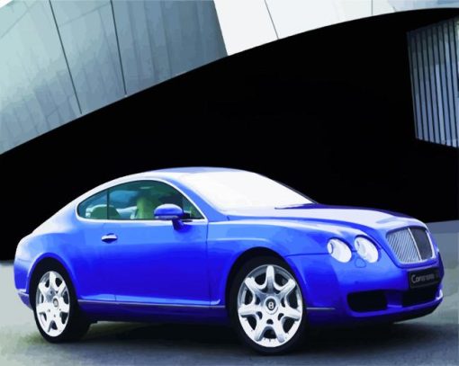 Blue Bentley Car paint by numbers