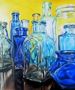 Blue Glass Bottle paint by numbers