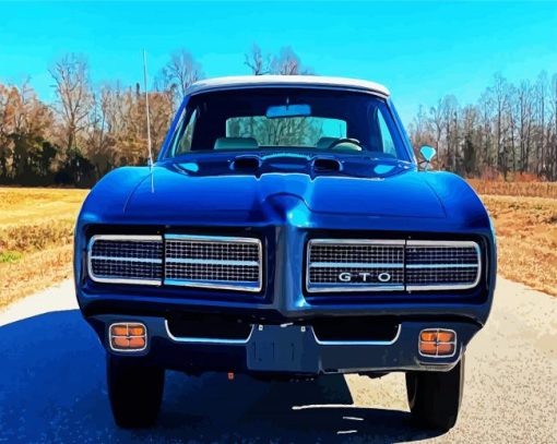 Blue Pontiac Gto Car paint by number