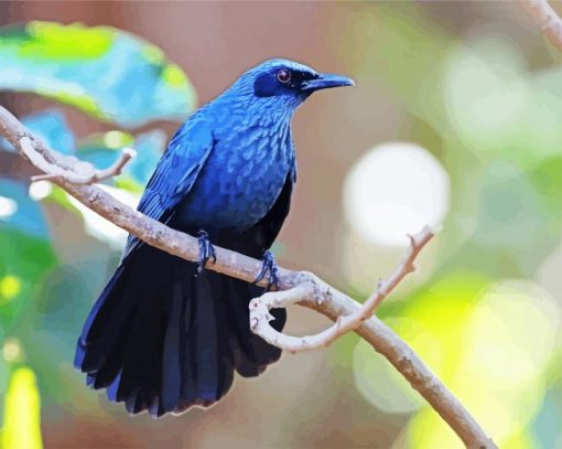 Blue Mockingbird paint by number