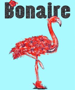 Bonaire Flamingo Poster paint by number