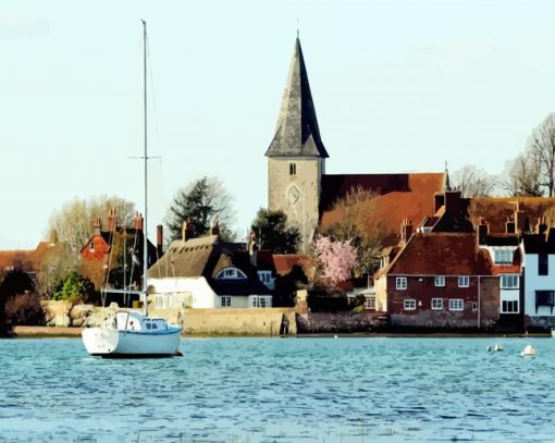 Bosham Village Buildings paint by numbers