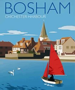 Bosham Village Poster paint by numbers