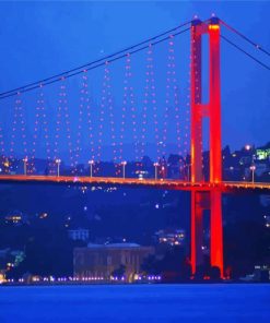 Bosphorus Bridge At Night paint by numbers