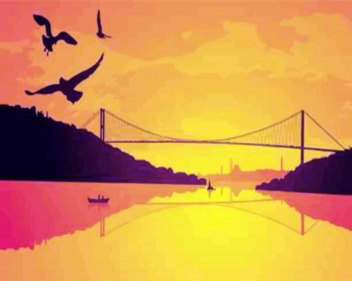 Bosphorus Bridge At Sunset Art paint by numbers