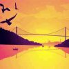 Bosphorus Bridge At Sunset Art paint by number