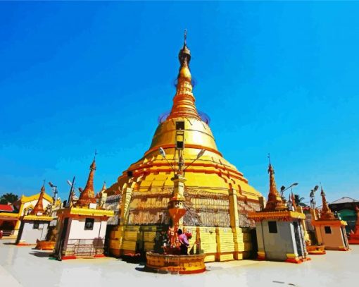 Botataung Kyaik Dae Ap Sandoo Pagoda Yangon paint by numbers