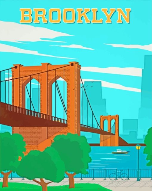 Brooklyn Bridge Poster paint by numbers