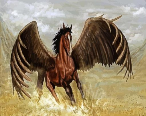 Brown Pegasus paint by number