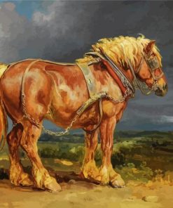 Brown Shire Horse paint by numbers