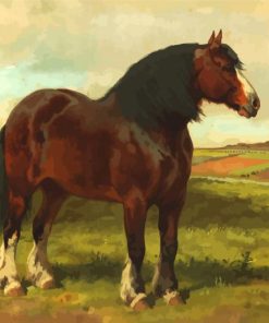 Brown Shire Horse paint by number