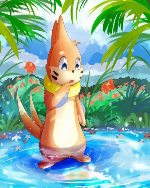 Buizel Pokemon Anime paint by number