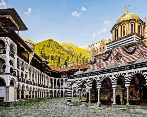 Bulgaria Monastery Of Saint Ivan Of Rila paint by numbers