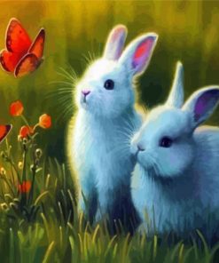 Bunnies And Butterflies paint by numbers