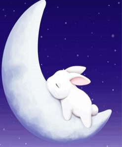 Bunny On Moon paint by numbers