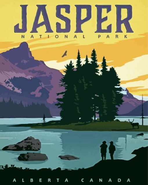 Canada Jasper Park Poster paint by number