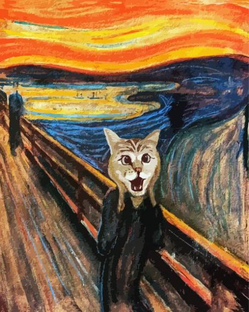 Cat Screaming Art paint by numbers