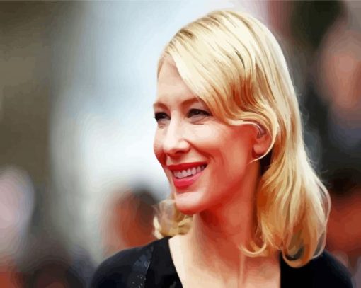 Cate Blanchett Smiling paint by numbers