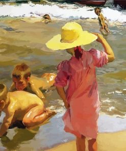 Children On Seashore Sorolla Art paint by number