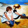 Children Playing On The Beach Cassatt paint by number