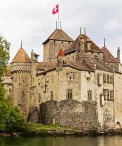 Chillon Castle paint by number