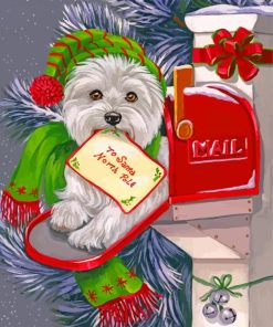 Christmas Terrier paint by numbers