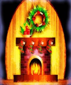 Christmas Fireplace paint by number