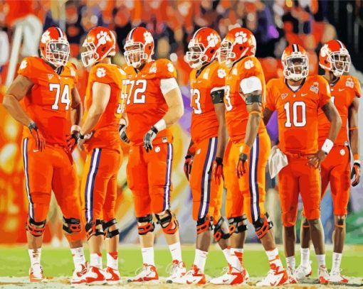 Clemson Tigers Football Team paint by number