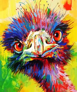 Colourful Emu Head paint by numbers