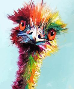 Colourful Emu Head paint by numbers