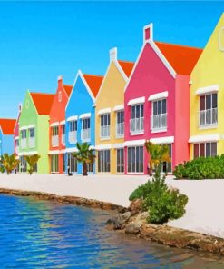 Colorful Houses In Bonaire paint by number