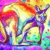 Colorful Kangaroo Art paint by numbers