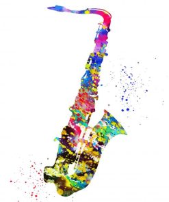 Colorful Saxophone paint by number