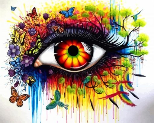 Colourful Splash Eye paint by numbers