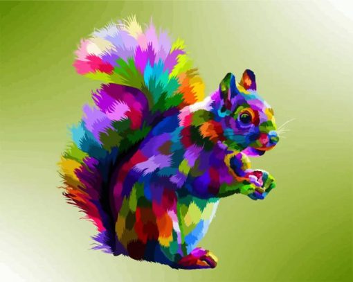 Colorful Squirrel paint by number