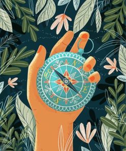 Compass Illustration Art paint by numbers