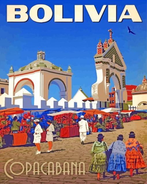 Copacabana Bolivia Poster paint by number