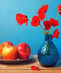 Coquelicot Poppies Vase paint by numbers