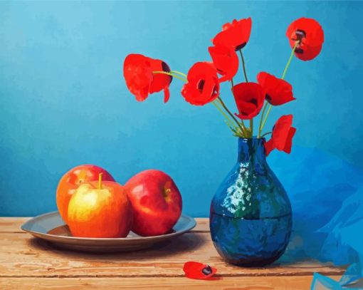 Coquelicot Poppies Vase paint by numbers