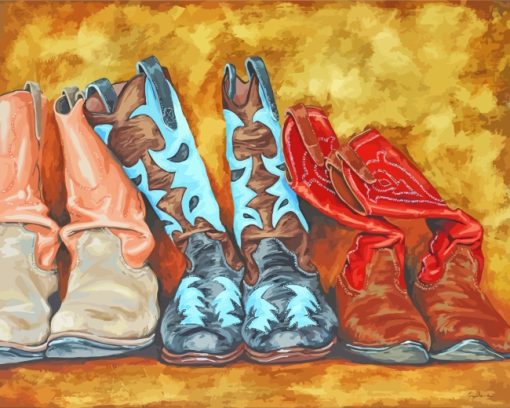 Cowboy Boots Art paint by numbers