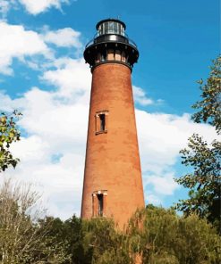 Carrituck Beach lighthouse paint by number