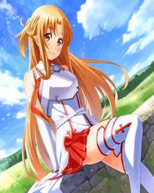 Cute Anime Character Asuna paint by number