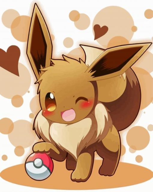 Cute Eevee Pokemon paint by numbers