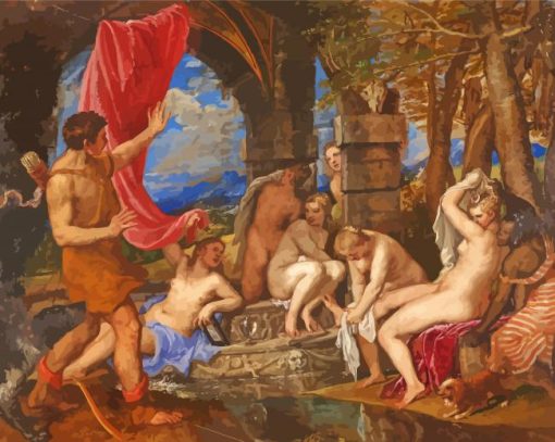 Diana And Actaeon By Tiziano paint by numbers