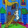 Dog Playing Harp paint by number