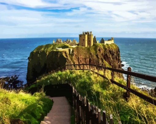 Dunnottar Castle Aberdeen paint by numbers