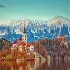 Europe Lake Bled Slovenia paint by numbers